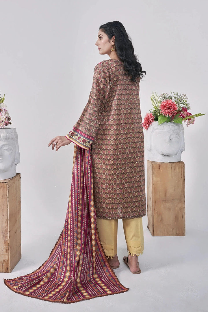 3PC Printed Unstitched Lawn Suit KLA-3111 Printed KHAS STORES 