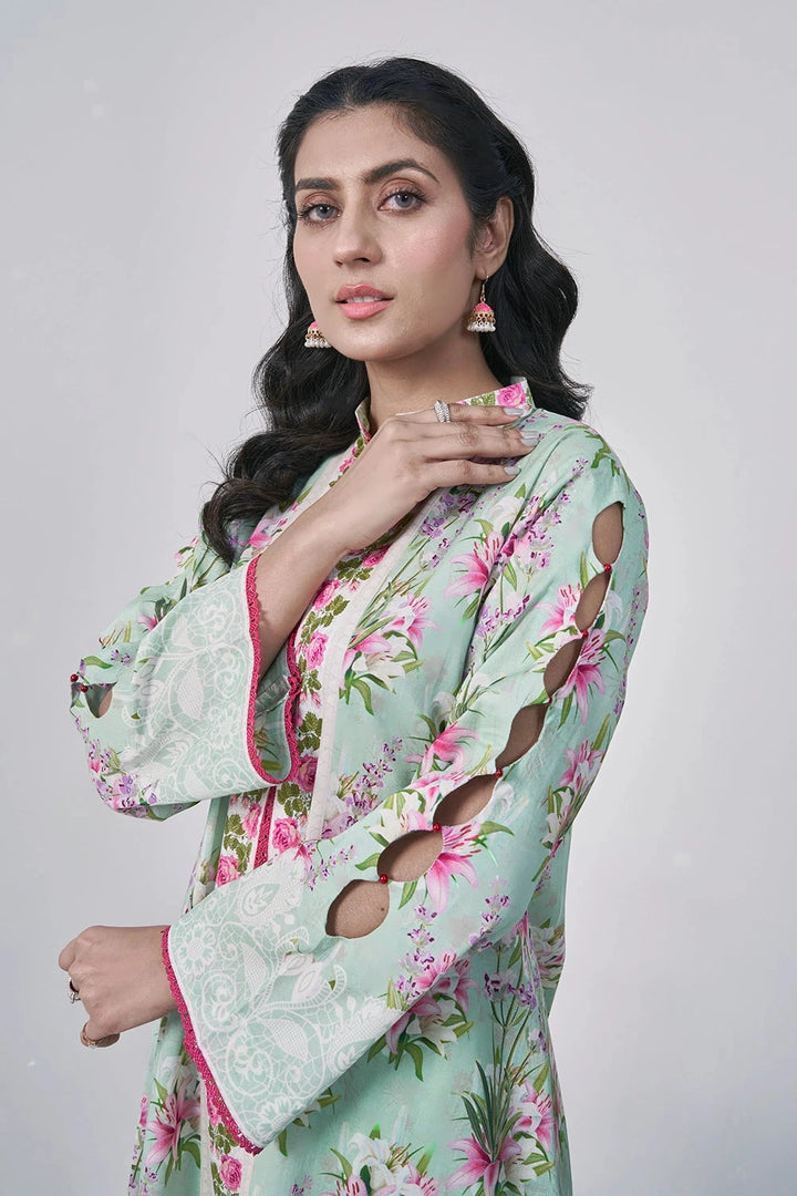 3PC Printed Unstitched Lawn Suit KLA-3152 Printed KHAS STORES 