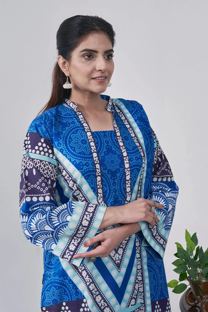 3PC Printed Unstitched Lawn Suit KLA-3154 Printed KHAS STORES 