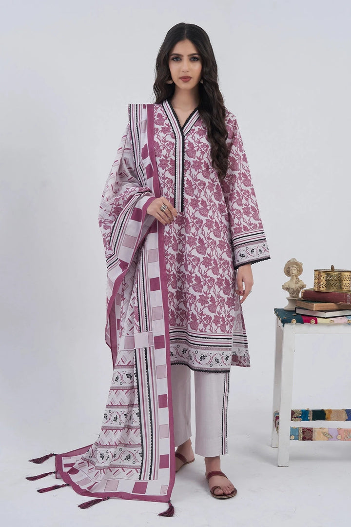 3PC Printed Unstitched Lawn Suit KLA-3155 Printed KHAS STORES 