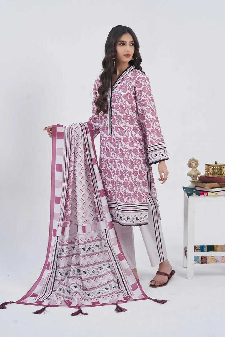 3PC Printed Unstitched Lawn Suit KLA-3155 Printed KHAS STORES 