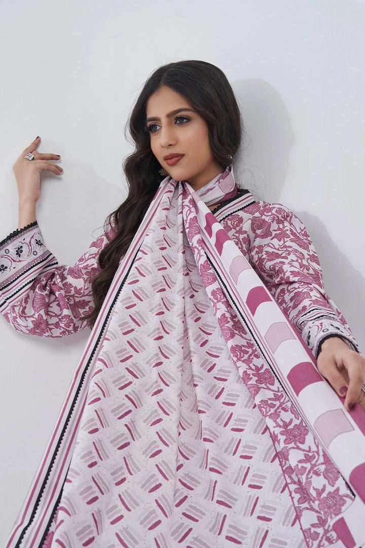 3PC Printed Unstitched Lawn Suit KLA-3155 Printed KHAS STORES 