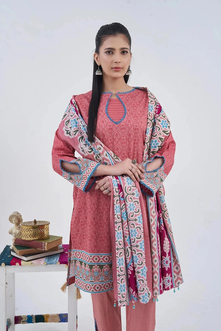 3PC Printed Unstitched Lawn Suit KLA-3157 Printed KHAS STORES 