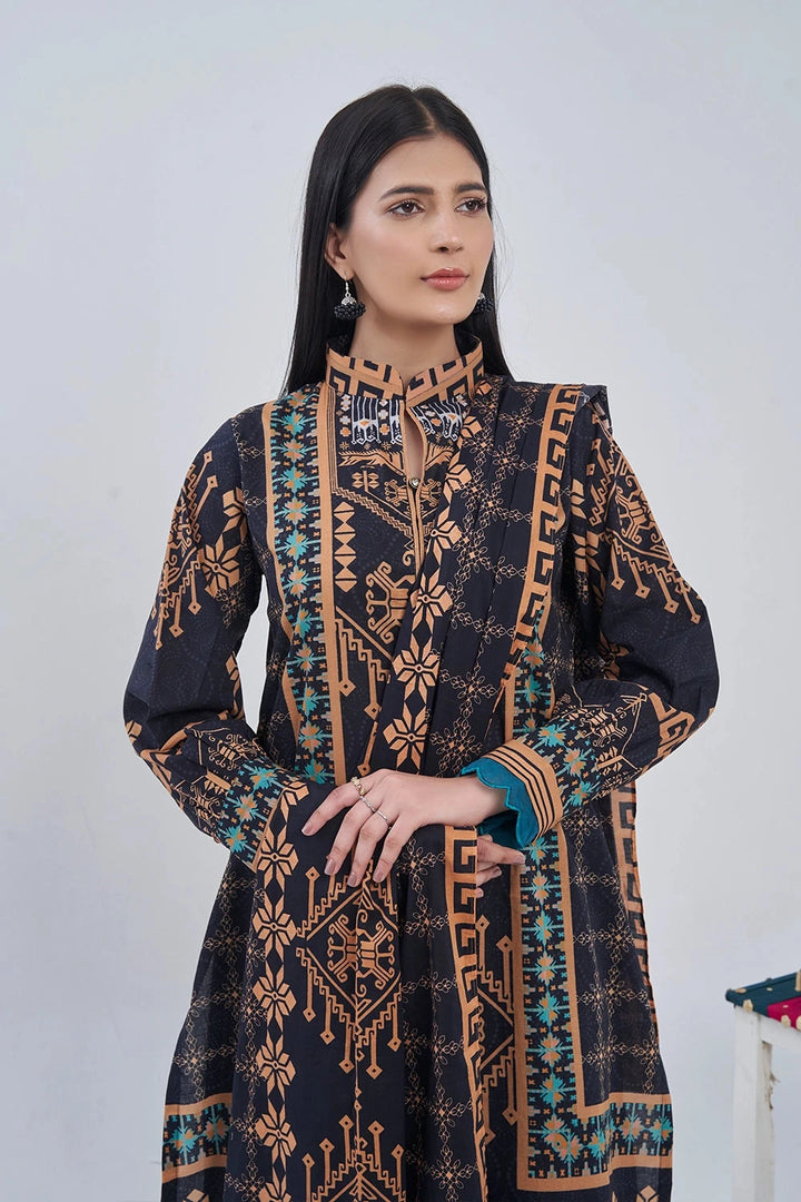 3PC Printed Unstitched Lawn Suit KLA-3158 Printed KHAS STORES 