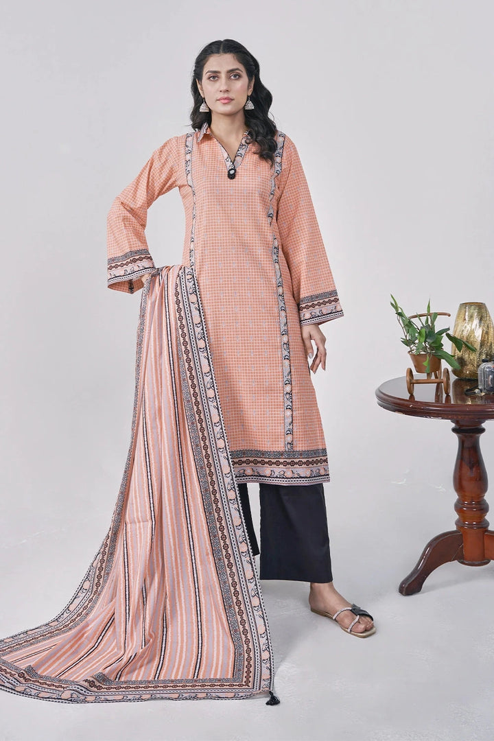 3PC Printed Unstitched Lawn Suit KLA-3159 Printed KHAS STORES 