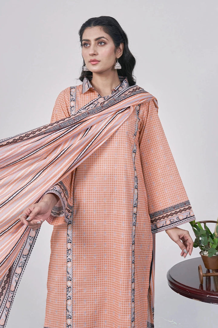 3PC Printed Unstitched Lawn Suit KLA-3159 Printed KHAS STORES 