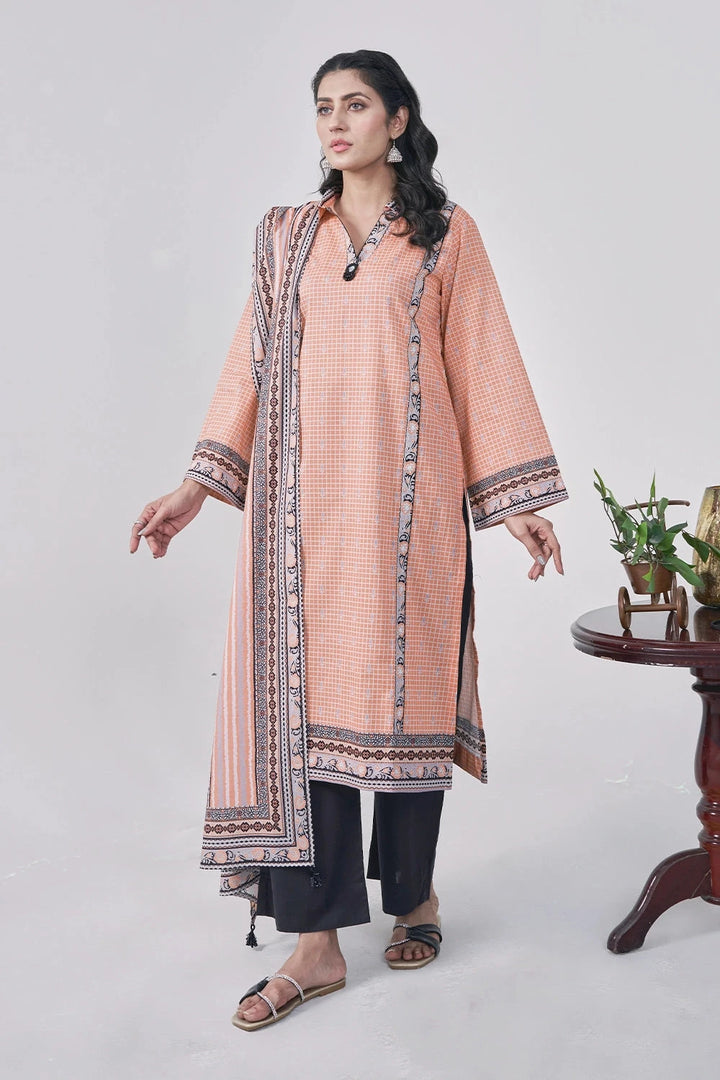 3PC Printed Unstitched Lawn Suit KLA-3159 Printed KHAS STORES 