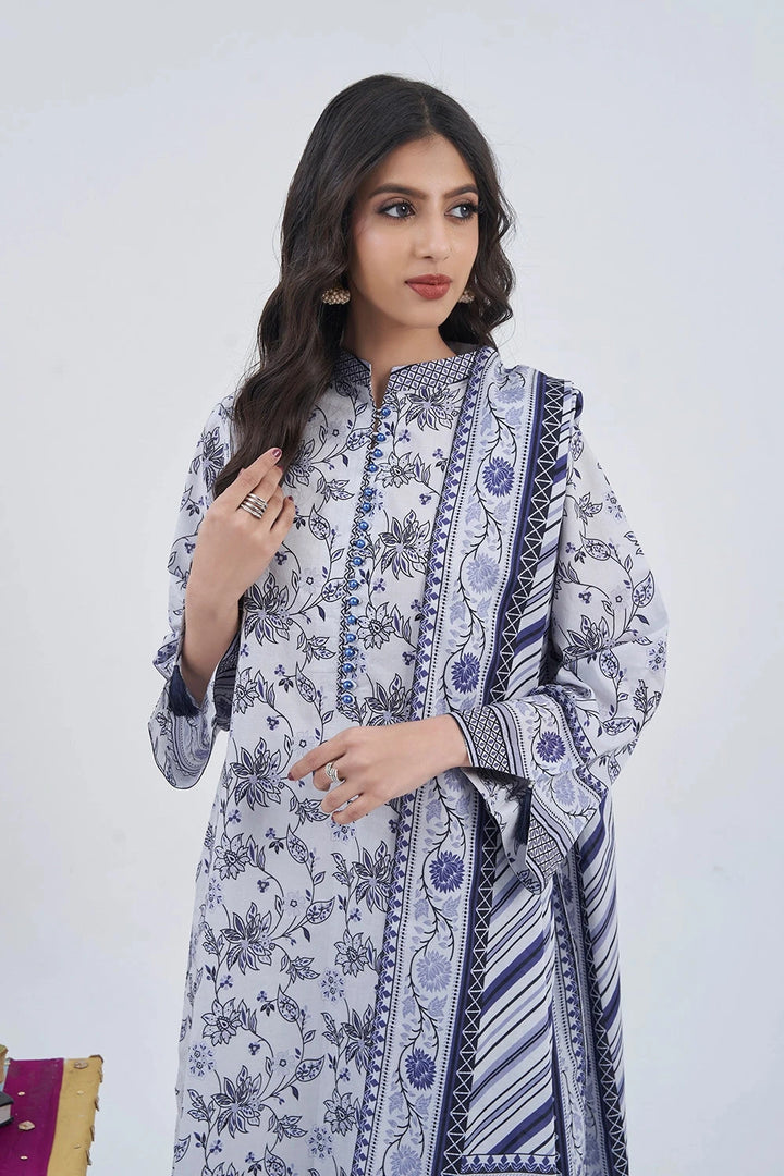 3PC Printed Unstitched Lawn Suit KLA-3160 Printed KHAS STORES 