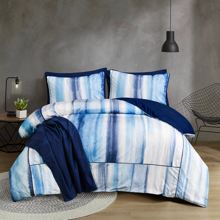 6 PCS BED SET SERENITY SLUMBER BLUE Luxury Bedding HOMBEDCLU 