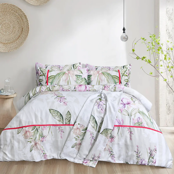 BED SET FLORAL SERENITY - KING PRINTED RANGE 180 TC HOMBEDCLU 