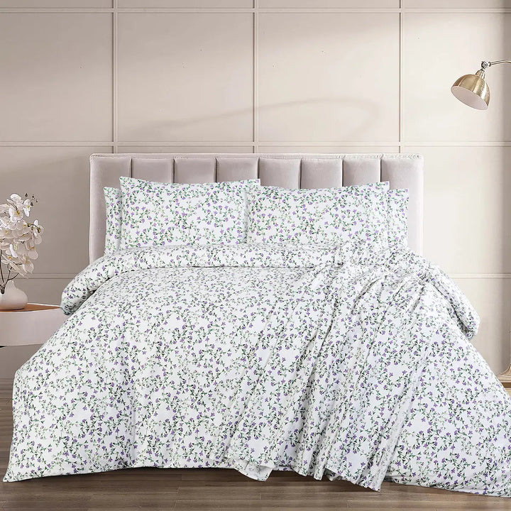 BED SET LAVENDER BLISS - KING PRINTED RANGE 180 TC HOMBEDCLU 