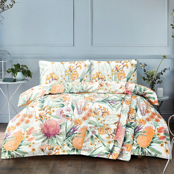 BED SET TRANQUIL BLOOM - KING PRINTED RANGE 180 TC HOMBEDCLU 