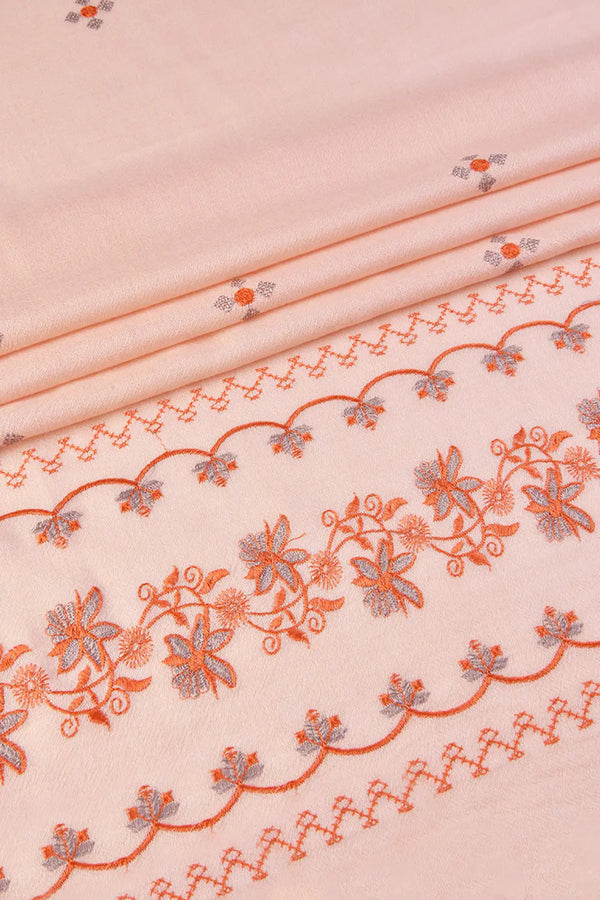 Embroidered Shawl-1 Peach Apparel & Accessories KHAS STORES 