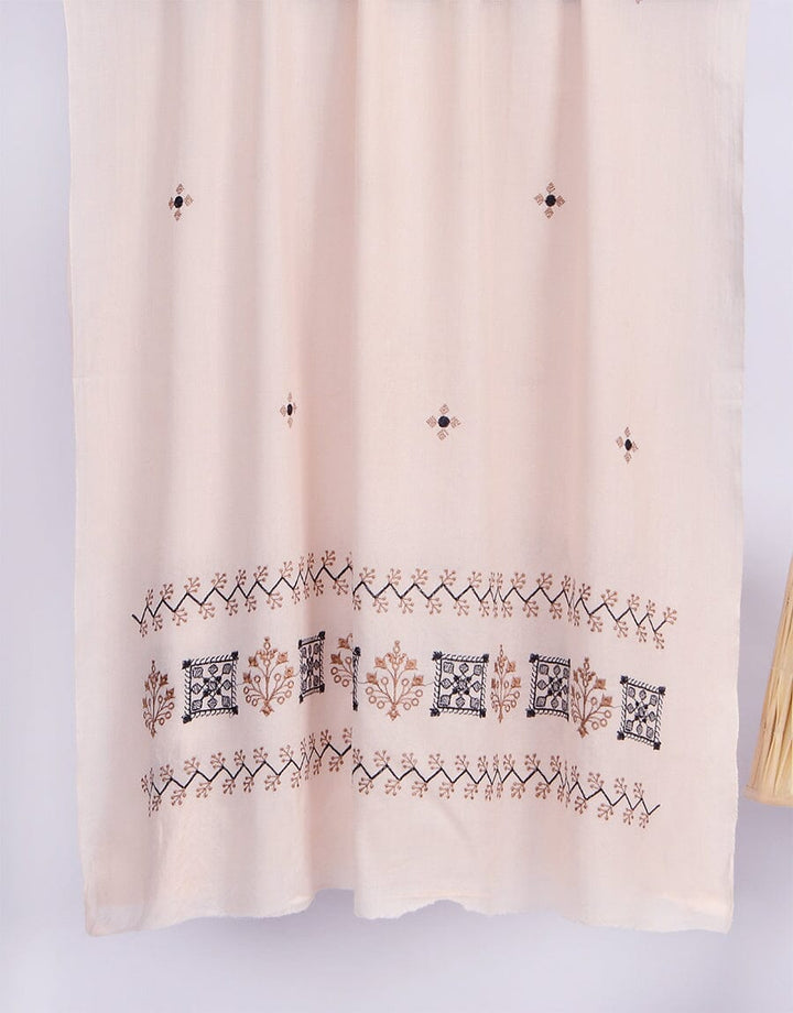 Embroidered Shawl-10 Beige Apparel & Accessories KHAS STORES 