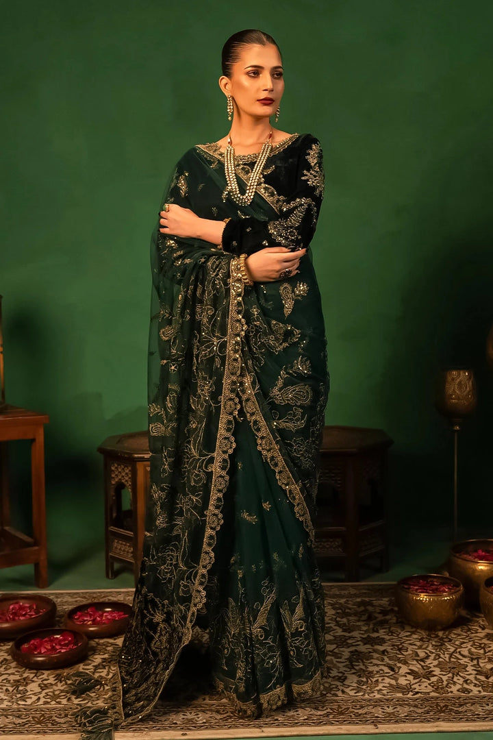 Embroidered Unstitched Luxury Saree KNAC-2994 Embroidered KHAS STORES 