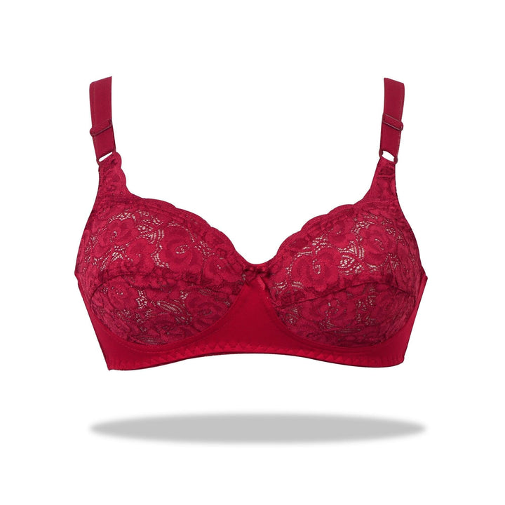 Espicopink | Marvel - Non Padded Stretchable Bra with Lacy Cups BRAS Espicopink 32B Maroon 