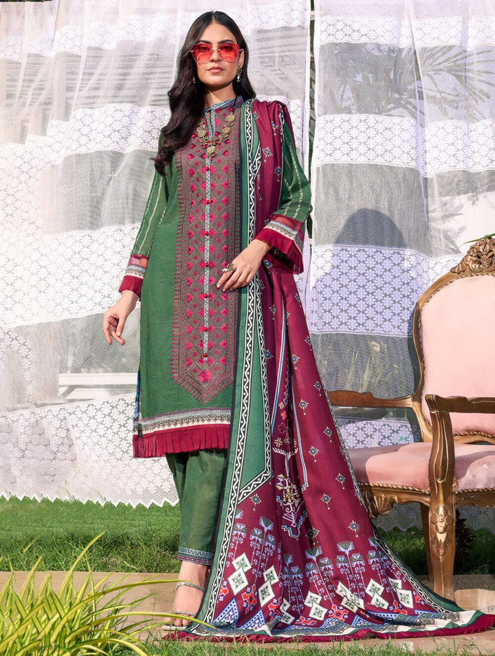 3 Piece Unstitched Khaddar Suit KKS-1547 Dresses KHAS STORES 