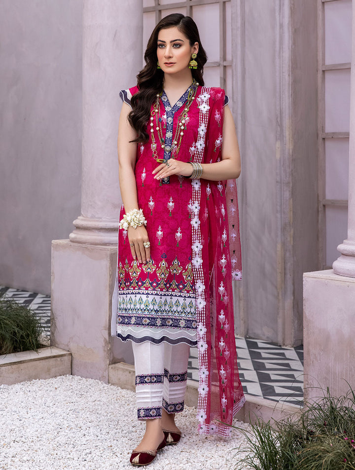 3 Piece Unstitched Lawn Suit KNE-1373 Khas Lawn 22 - Volume 9 (Sawera) FASUNSLAD 