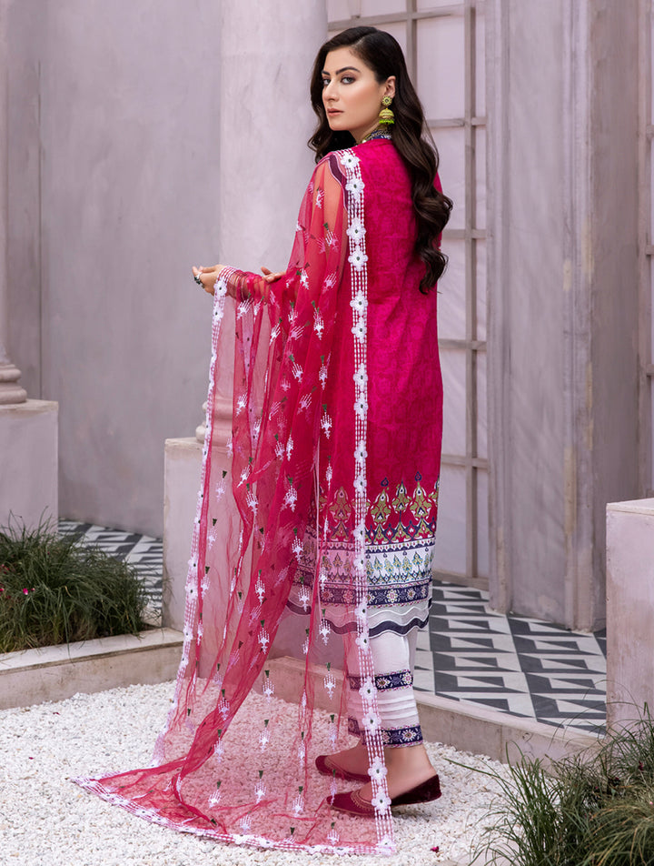 3 Piece Unstitched Lawn Suit KNE-1373 Khas Lawn 22 - Volume 9 (Sawera) FASUNSLAD 